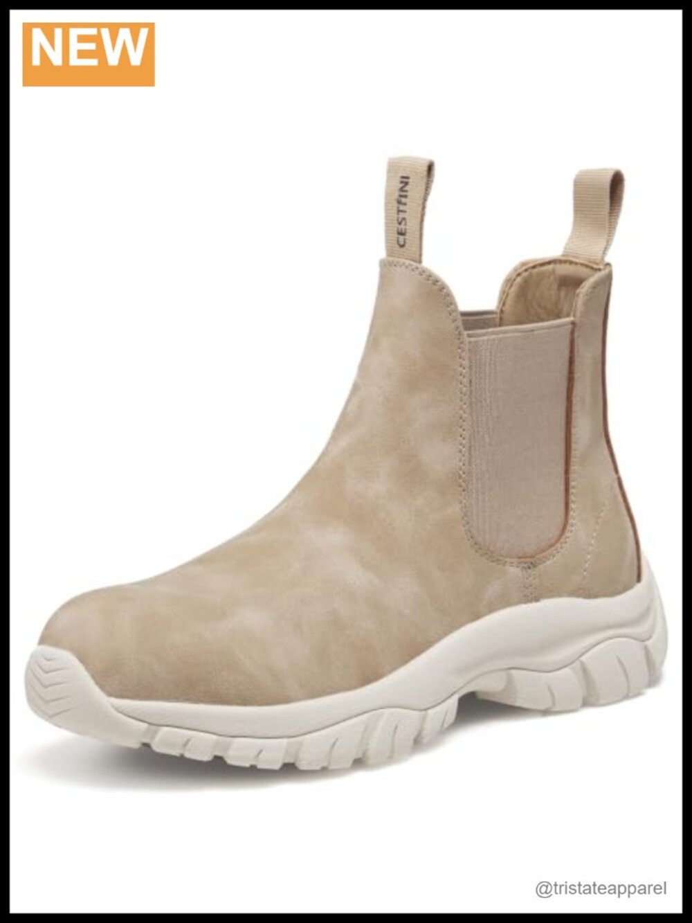 Women's Waterproof Leather Chelsea Ankle Boots Slip-On Hiking Shoes